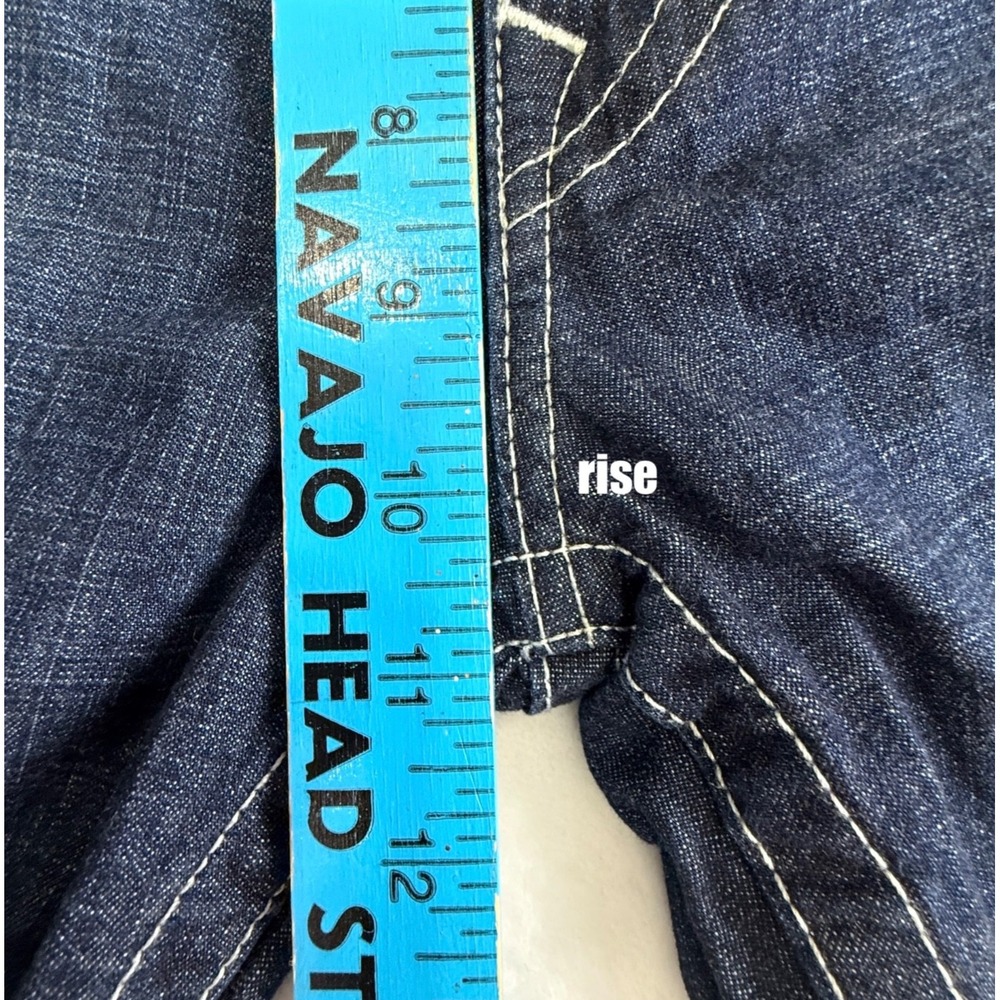 True Religion Shorts Mens 36 Denim Y2K Straight Cut Off W Flaps Frayed Raw Indie - Picture 6 of 8